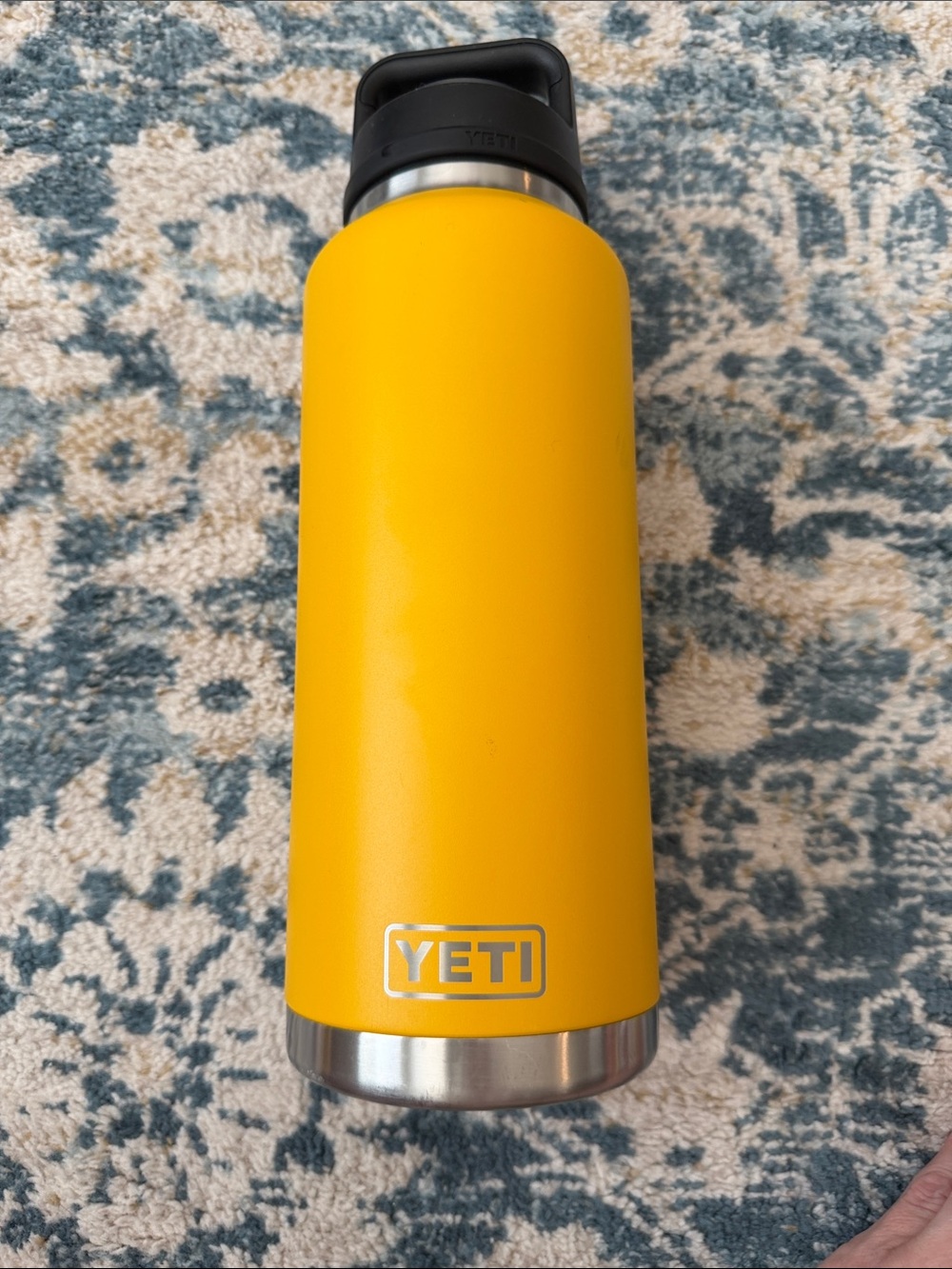 Yeti 46 OZ Yellow Stainless Water Bottle with Black Lid